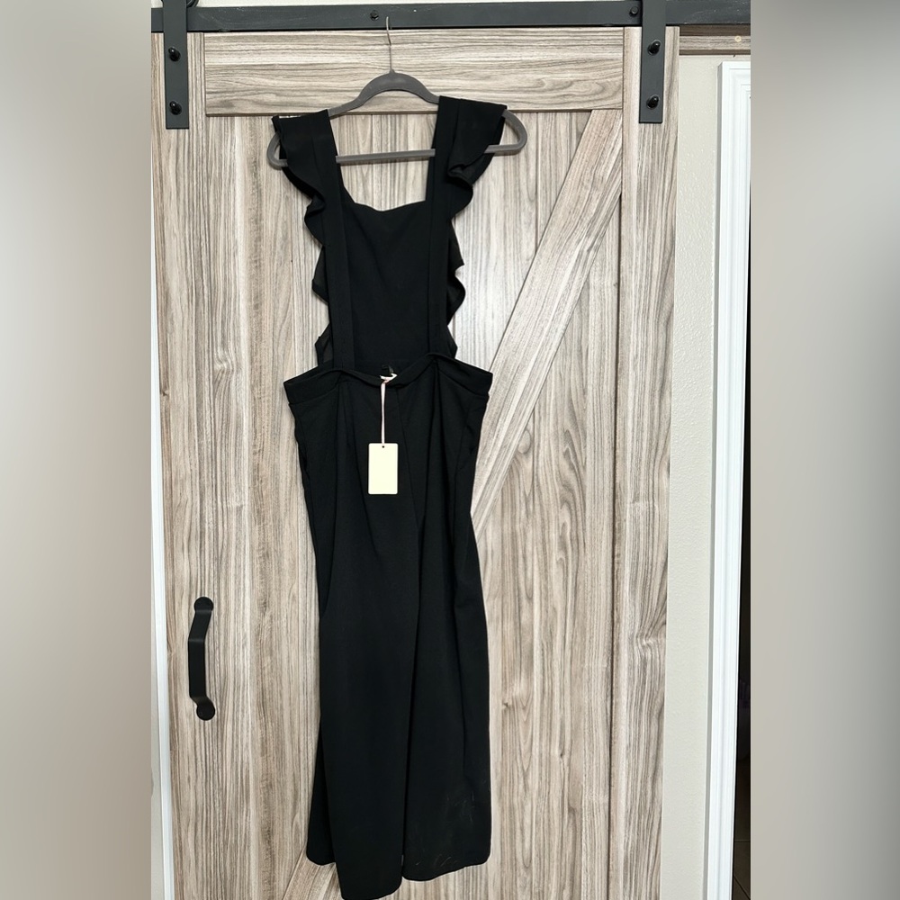 NWT ENTRO BLACK RUFFLE JUMPSUIT - Picture 4 of 7
